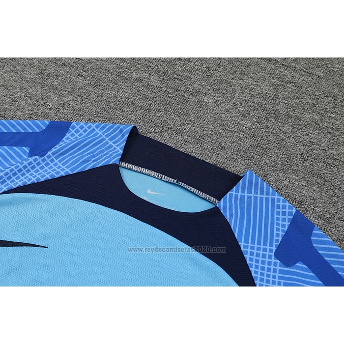 Chandal del Barcelona Manga Corta 2022-2023 Azul - Pantalon Corto